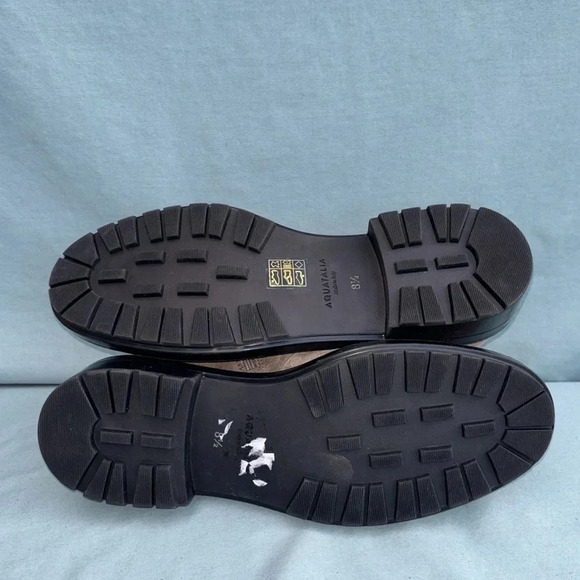 NWOT Aquatalia Liviana Taupe Suede Weatherproof Combat Hiker Boots, Size 8.5M - Picture 6 of 9